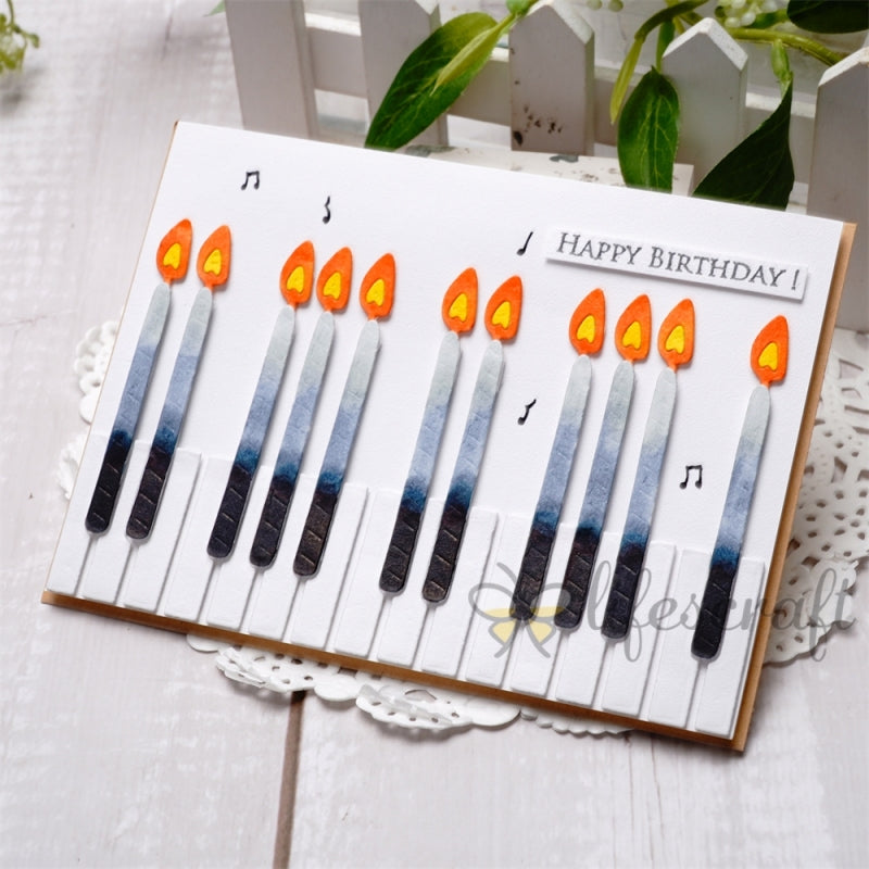 Inlovearts Piano Keys and Candles Cutting Dies