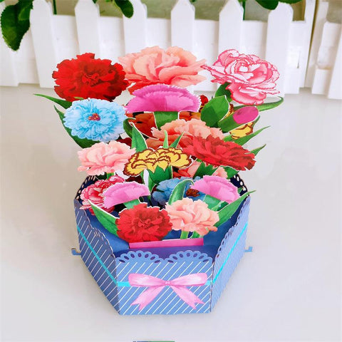 Inloveartshop Beautiful Flower Basket 3D Greeting Card