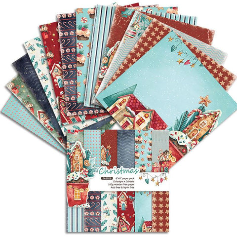 Inloveartshop 6 Inches Colorful Christmas Theme Background Paper