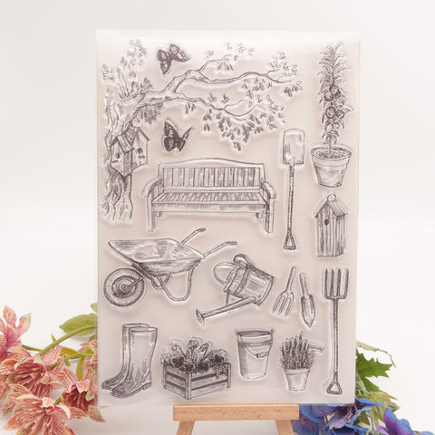 Inlovearts Garden Tools Clear Stamps