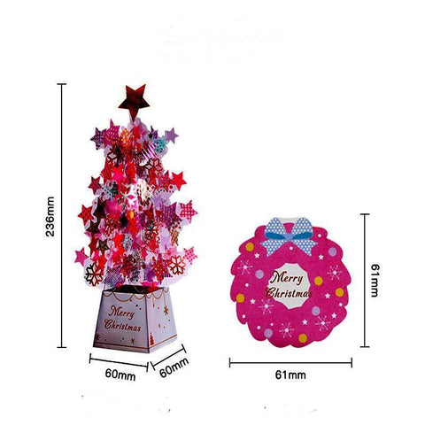 Crystal Christmas tree- Pink - greetingpopup