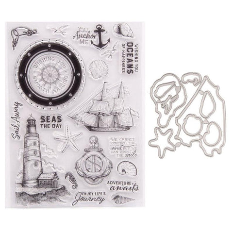 Inloveartshop Sailing and Spear Ocean Series Dies with Stamps Set