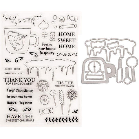 Inloveartshop Candy Theme Multiple Candies Dies with Stamps Set