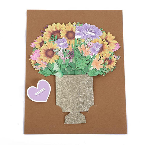 Holding Flowers 3D Greeting Card