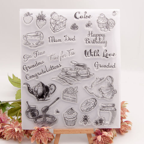 Inlovearts Afternoon Tea Time Clear Stamps