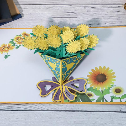 Inloveartshop Bouquet 3D Greeting Card-SunFlower