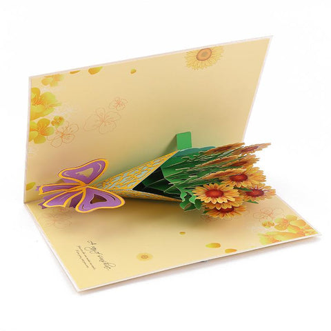 Sunflower Bouquet 3D Greeting Card