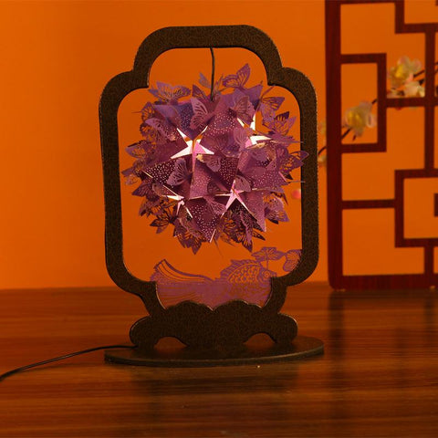 3D Light and Shadow Paper Carving Lamp Handmade DIY Paper Art Card