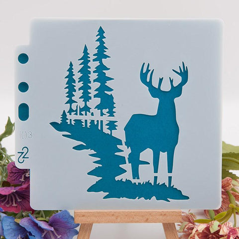 Inloveart Hollow Christmas Deer Layering Stencils