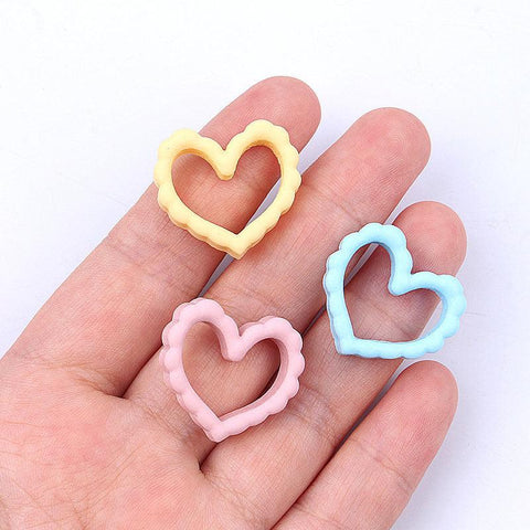 Net Red Hollow Peach Heart Love Diy Epoxy Material Resin Jewelry Accessories (order Note 10 Pieces Packed And Shipped)