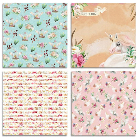 6 Inches Horse And Flowers Theme Background Paper