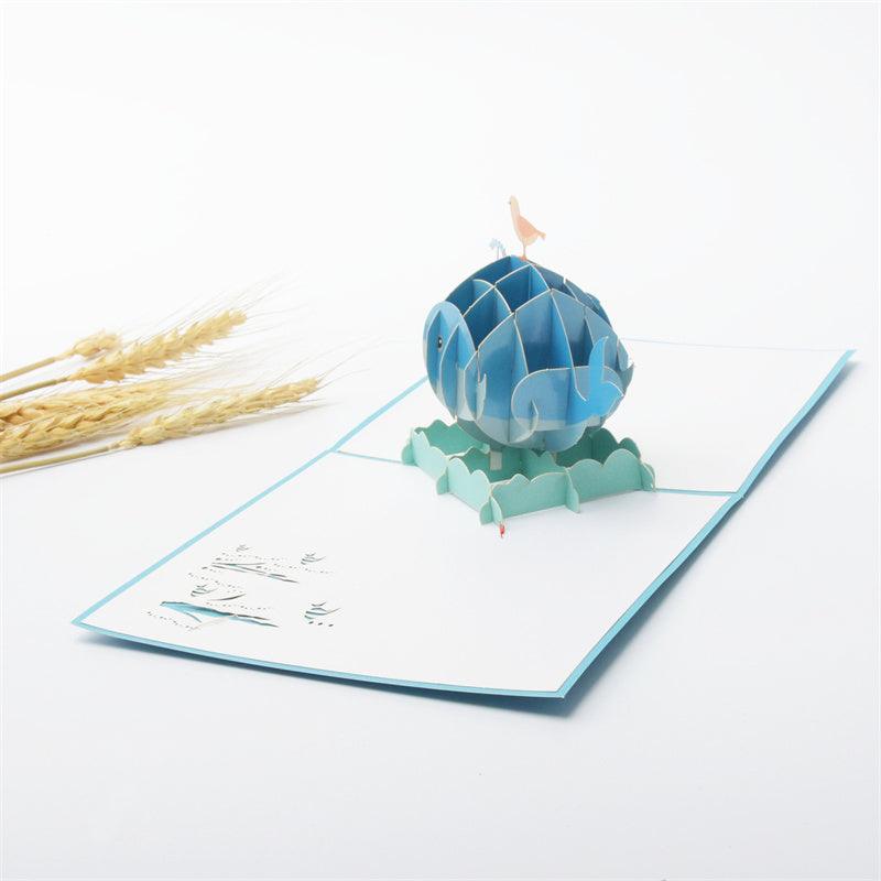 Inloveartshop Cute Blue Whale 3D Greeting Card