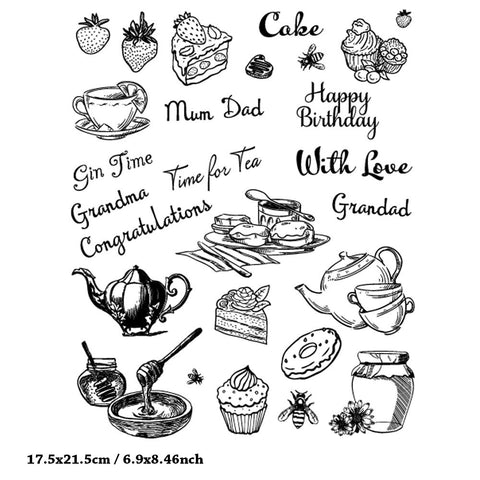 Inlovearts Afternoon Tea Time Clear Stamps