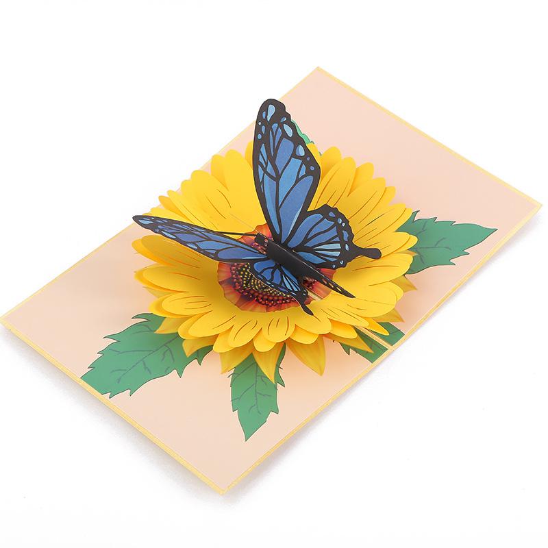 Inloveartshop Sunflower And Butterfly Pop Up Card