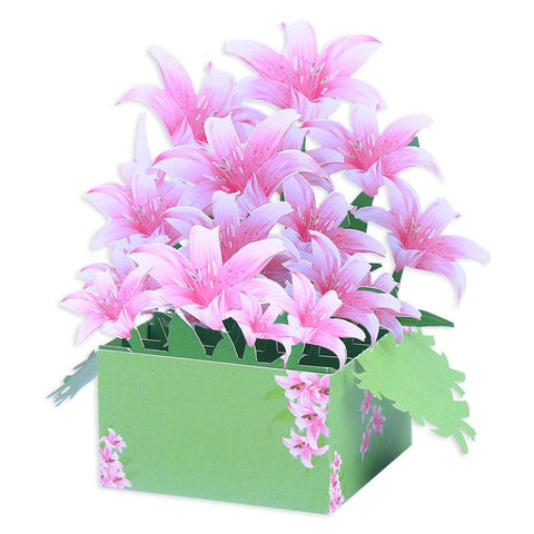 3D Pop Up Lily Basket Greeting Card