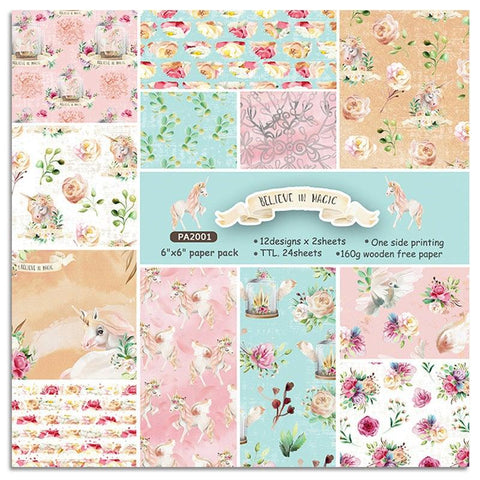 6 Inches Horse And Flowers Theme Background Paper