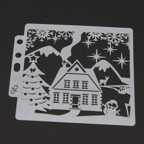 Inloveart Hollow Christmas Theme Layering Stencils