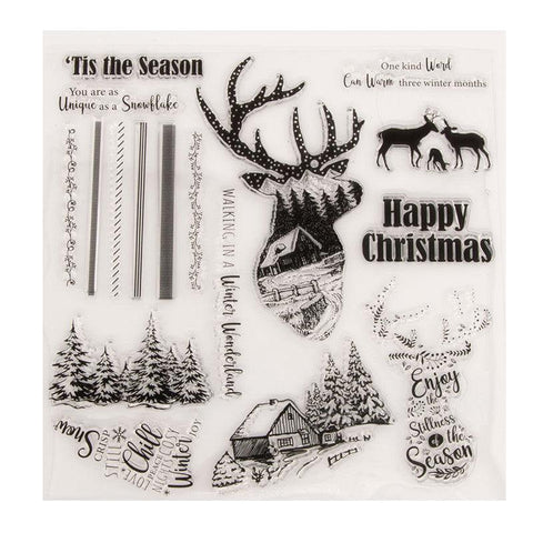 Inloveartshop Christmas Deer Christmas Theme Dies with Stamps Set
