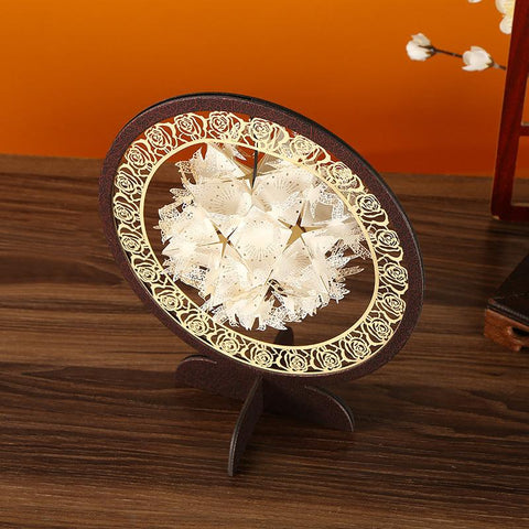 3D Butterfly and Flower Paper Carved Lamp Creative DIY Decoration Night Light Card