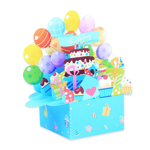 3D Pop Up Cake and Balloons for Birthday Card