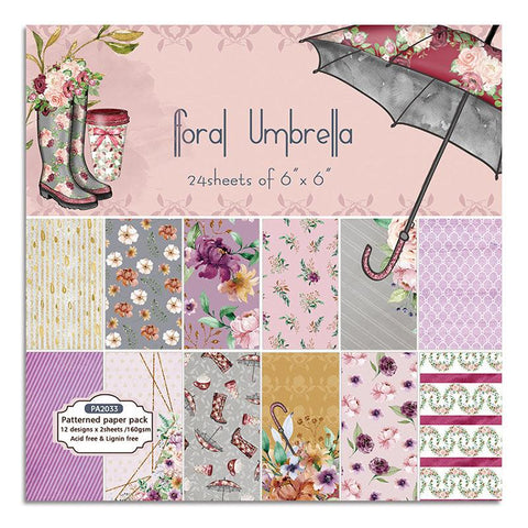 Inloveartshop 6 Inches Floral Umbrella Background Paper
