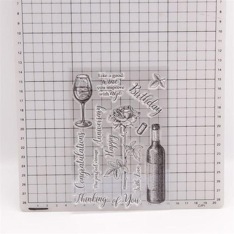 Inloveartshop Wine Glass And Bottle Series Dies with Stamps Set