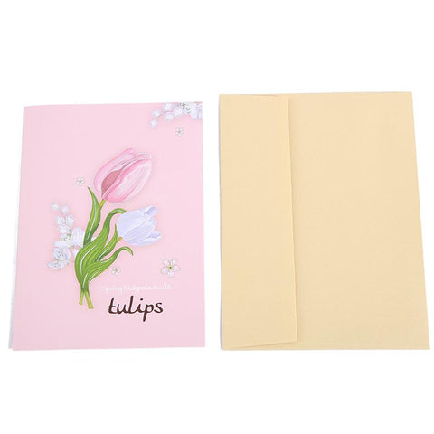 Inloveartshop Tulip Bouquet Creative 3D Greeting Card