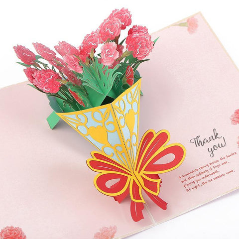 Inloveartshop Folded Flower Bouquet Pop Up Cards
