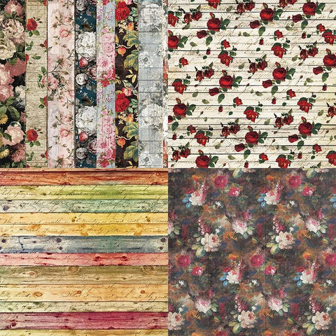 6 Inches Vintage Flower Series Background Paper