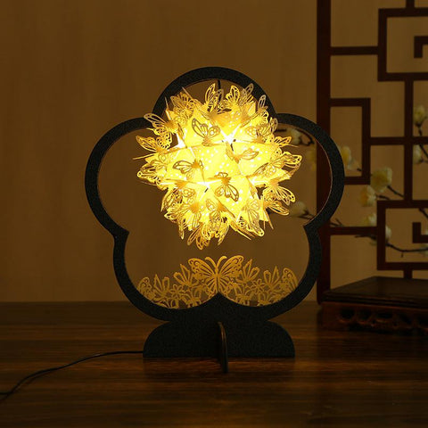3D Butterfly and Flower Shaped Paper Carved Lamp Night Light Card