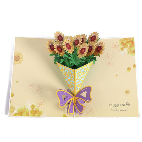 Sunflower Bouquet 3D Greeting Card