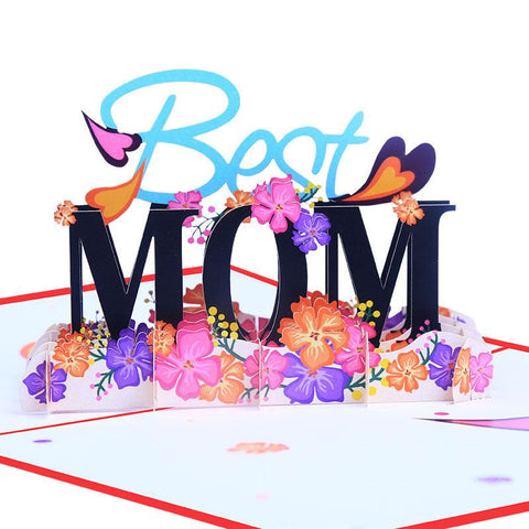 3D Pop Up "Best Mom" For Mother's Day Greeting Card