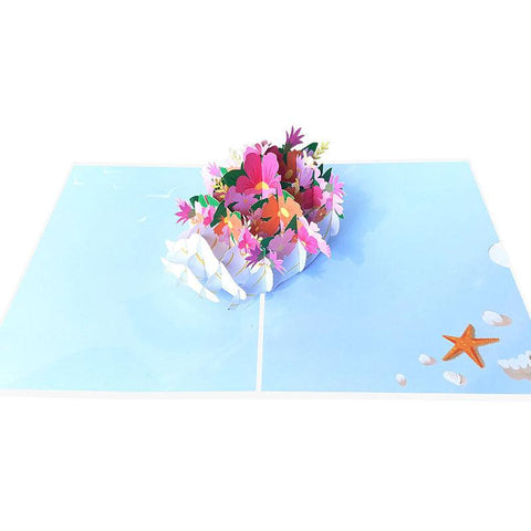 Inloveartshop Conch Flower 3D Greeting Card