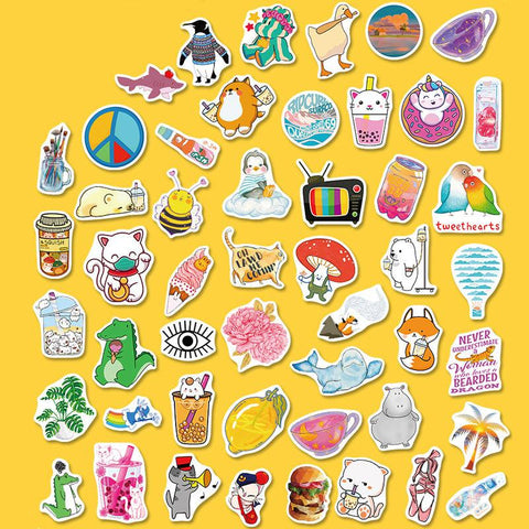Small Fresh Stickers Water Cup Mobile Stationery Children's Stickers 