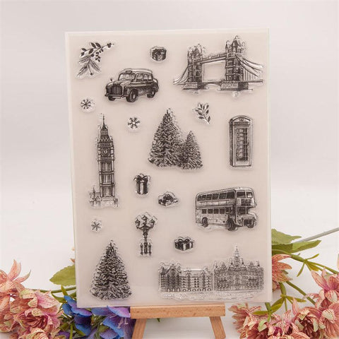 Inloveartshop Famous Sights and Vehicles Dies with Stamps Set