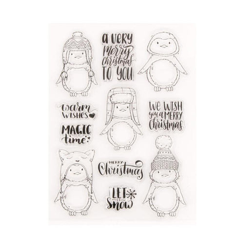 Inloveartshop Cute Penguin Christmas Theme Dies with Stamps Set