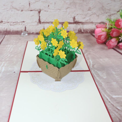 Inloveartshop Flower Pot 3D Greeting Card