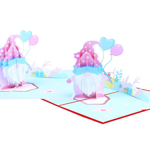 3D Pop Up Dwarf and Balloon For Valentine's Day Card