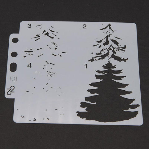 Inloveart Hollow Christmas Tree Layering Stencils