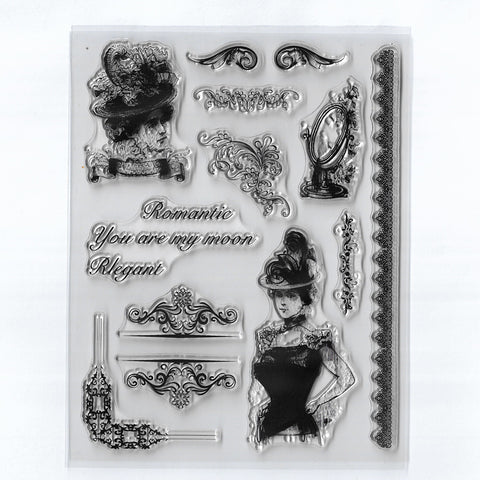 Inlovearts Elegant Lady Theme Clear Stamps