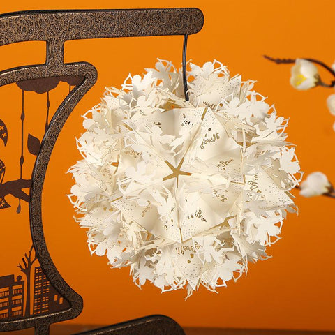 3D Angel Flower Paper Carved Lamp Creative DIY Decoration Night Light Card