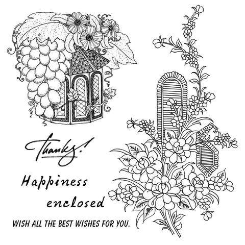 Harvest Fruit House Stamps - Inlovearts