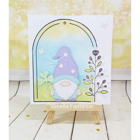 Inlovearts Gnome Holding Flowers Cutting Dies
