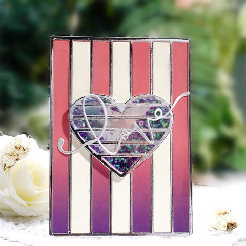 Inlovearts Striped Heart Background Board Cutting Dies