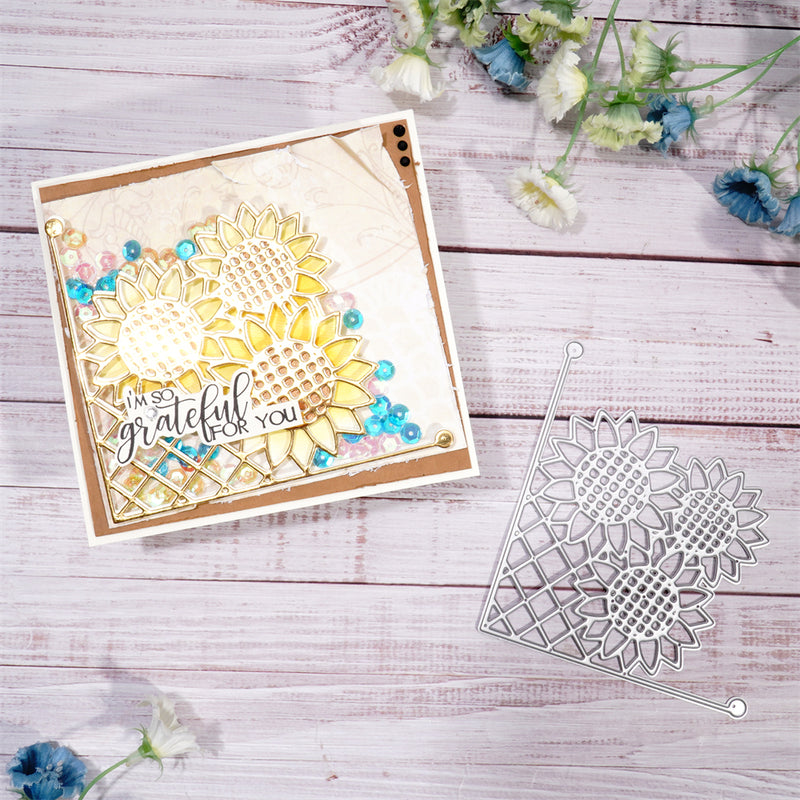 Inloveartshop Sunflower Decor Corner Cutting Dies
