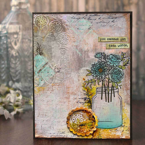 Inlovearts Vase and Flowers Clear Stamps