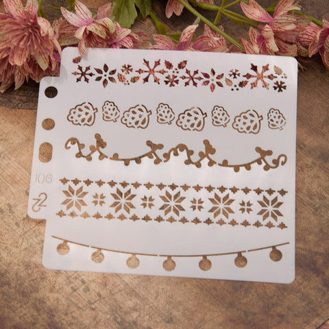 Inlovearts Winter Decorative Lace DIY Painting Hollow Stencil