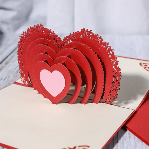Inloveartshop Heart 3D Pop Up Card