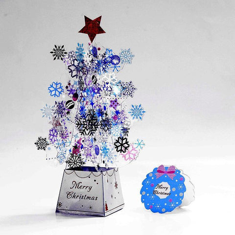 Crystal Christmas tree- Blue - greetingpopup