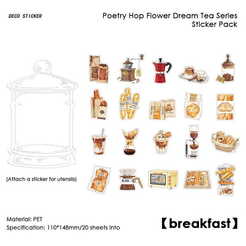 Flower Dream Hand Account Material Stickers (20pcs)